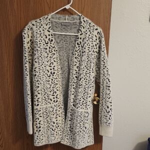 Chic Animal Print Open Cardigan